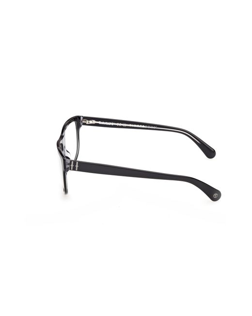 Timberland Black Tb50097 001 Optical Frames Acetate Smoke Squared Normal for men