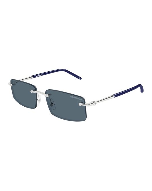 Montblanc Black Mb0443S 003 Sunglasses Metal Squared for men