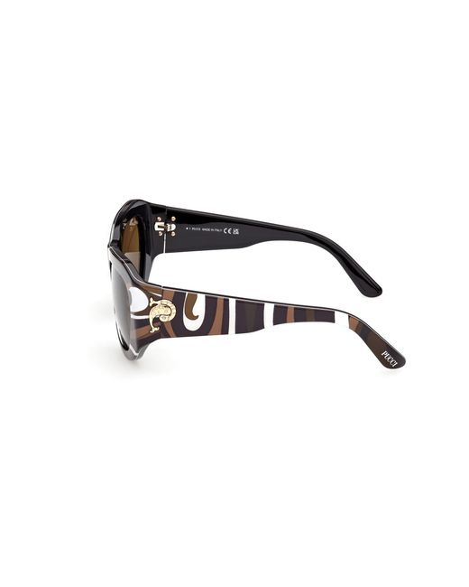 Emilio Pucci Black Ep0241 99E Sunglasses Acetate Cat Eye Normal