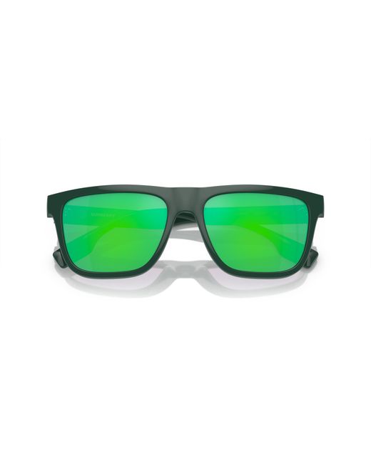 Burberry Green Be4402U 4038F2 Sunglasses Injected Squared Mirrored Mirror for men