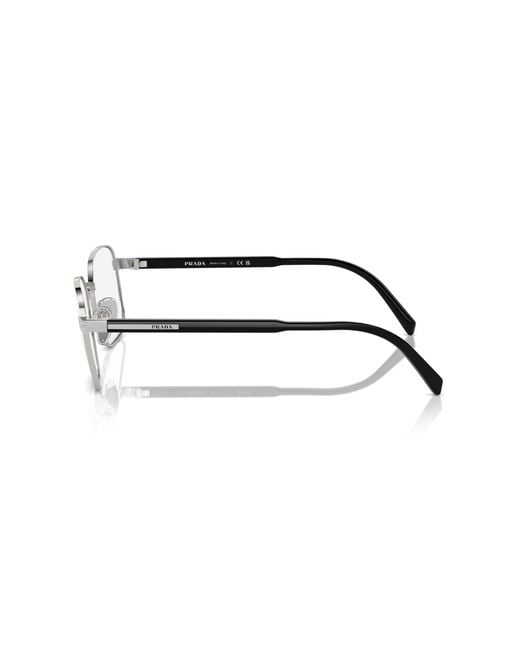 Prada Black Pr A55V 1Bc1O1 Optical Frames Metal Squared Normal for men
