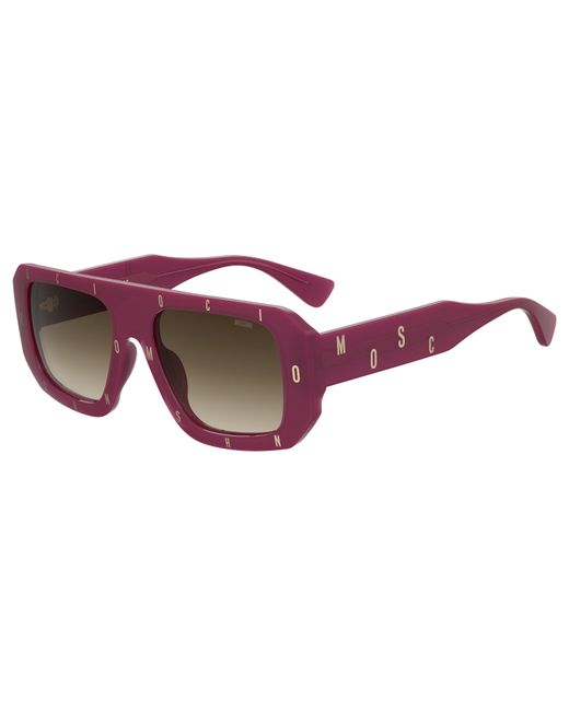 Moschino Black Mos129/S Mu1/Ha Sunglasses Plastic Squared Normal Shaded