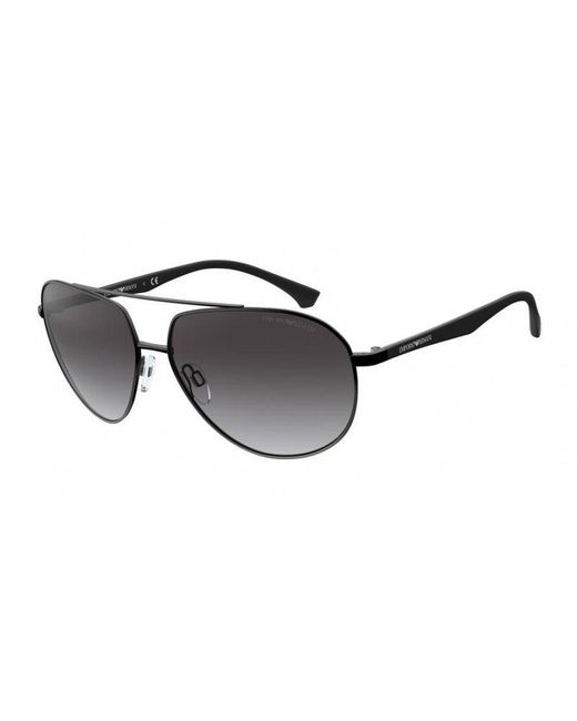 Emporio Armani Black Ea2096 331611 Sunglasses Metal Pilot Nuanced for men