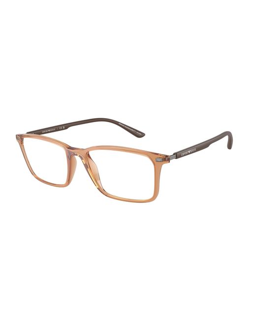 Emporio Armani Black Ea3237 6110 Optical Frames Injected Transparent Squared Normal for men