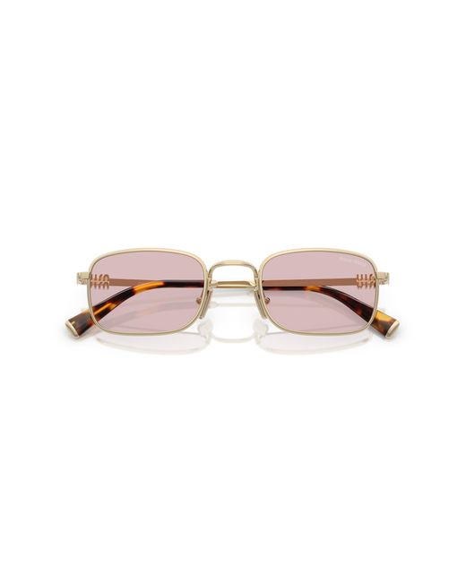 Miu Miu Black Mu A53S Zvn4I0 Sunglasses Metal Squared Normal