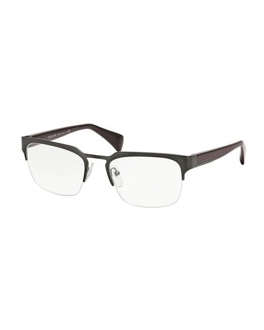 Prada Black Pr 66Qv L Metal Sl31O1 Optical Frames Outlet Metal Squared for men