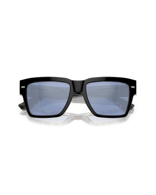 Dolce & Gabbana Black Dg4431 34031U Sunglasses Acetate Light Squared Mirrored Mirror for men