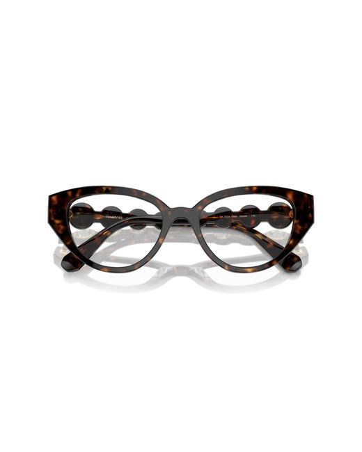 Swarovski Black Sk2024 1002 Optical Frames Acetate Transparent Geometric Normal