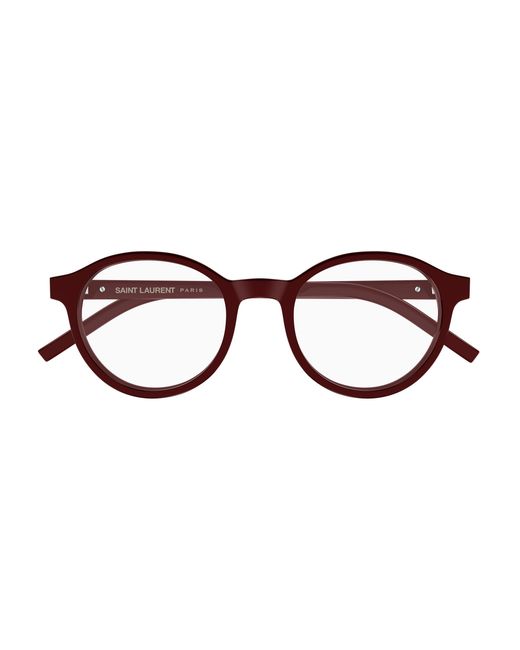 Saint Laurent Black Sl M163 006 Optical Frames Acetate Transparent Round Antiriflesso