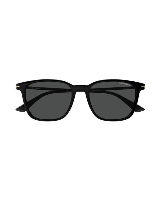 Montblanc Black Mb0338S 001 Sunglasses Acetate Squared for men