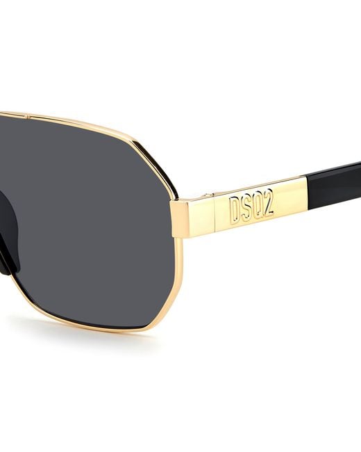 DSquared² Black D2 0028/S Rhl/Ir Sunglasses Metal Geometric for men