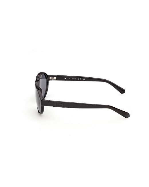 Guess Black Gu00303 01A Sunglasses Injected Smoke Pilot Normal for men