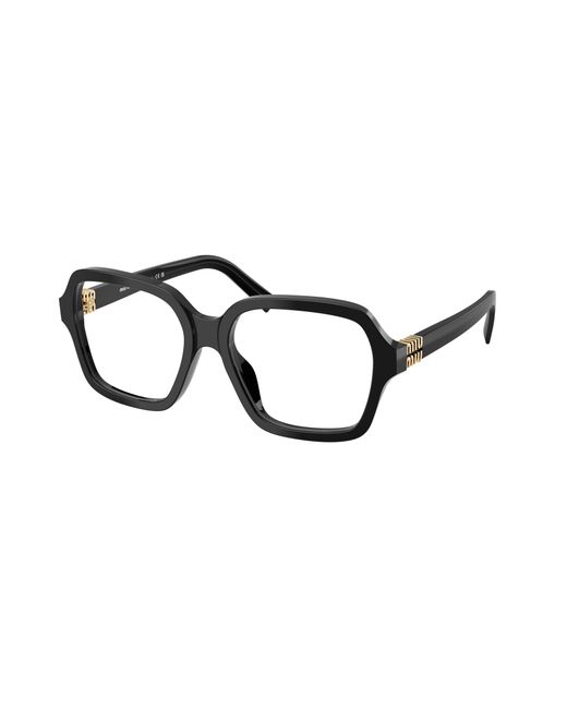 Miu Miu Black Mu 03Yv 16K1O1 Optical Frames Acetate Squared Normal