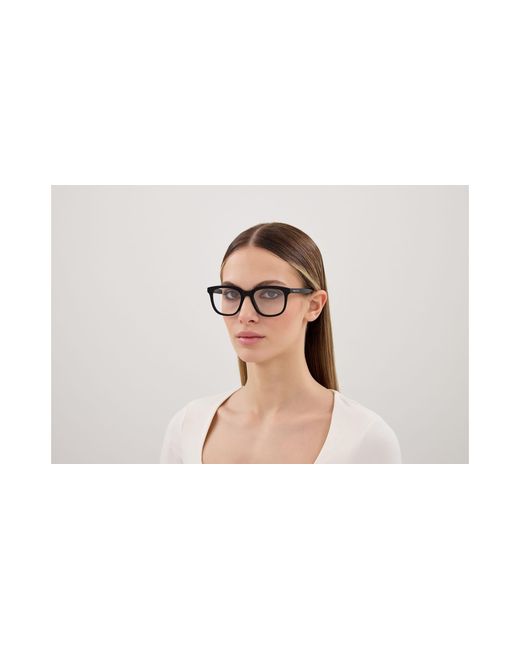 McQueen Black Am0539O 001 Optical Frames Acetate Transparent Squared