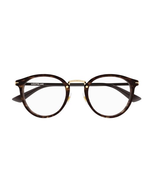 Montblanc Black Mb0406O 002 Optical Frames Acetate Transparent Round for men