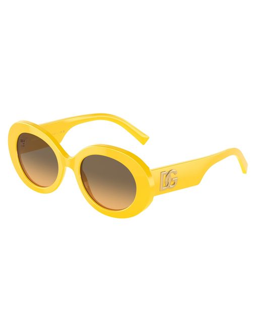 Dolce & Gabbana Yellow Dg4448 333411 Sunglasses Acetate Round Normal Shaded
