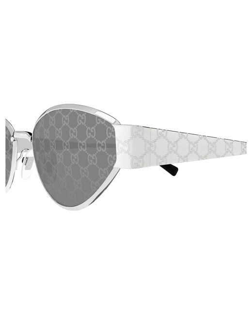 Gucci Black Gg1853S 002 Sunglasses Metal Smoke Geometric
