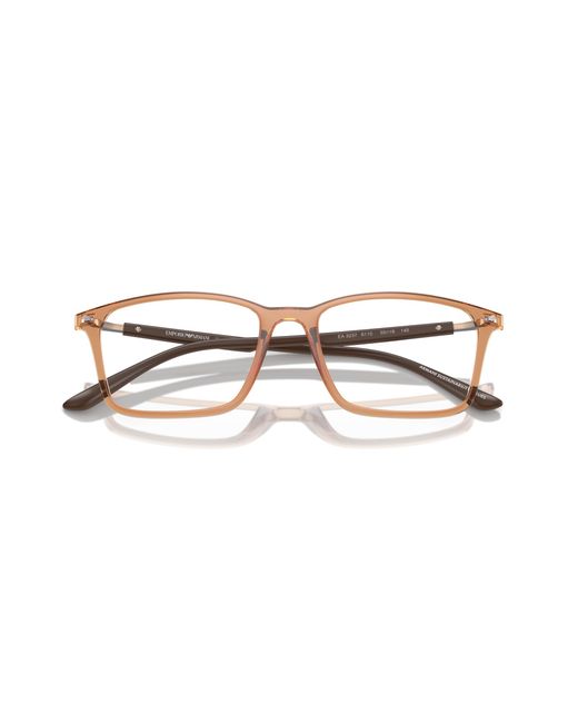 Emporio Armani Black Ea3237 6110 Optical Frames Injected Transparent Squared Normal for men