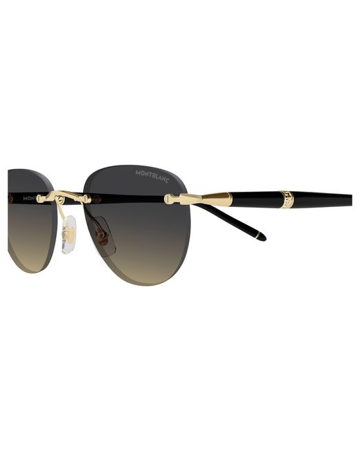 Montblanc Black Mb0412S 007 Sunglasses Metal Round for men