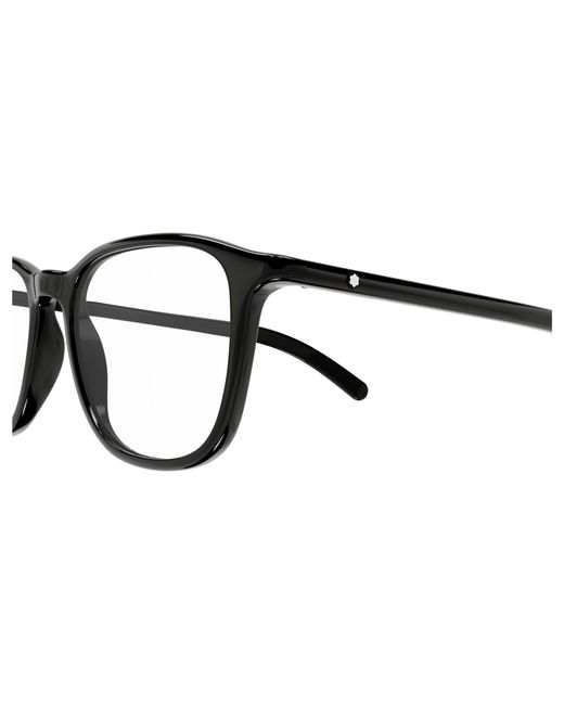 Montblanc Black Mb0386O 001 Optical Frames Acetate Transparent Squared for men