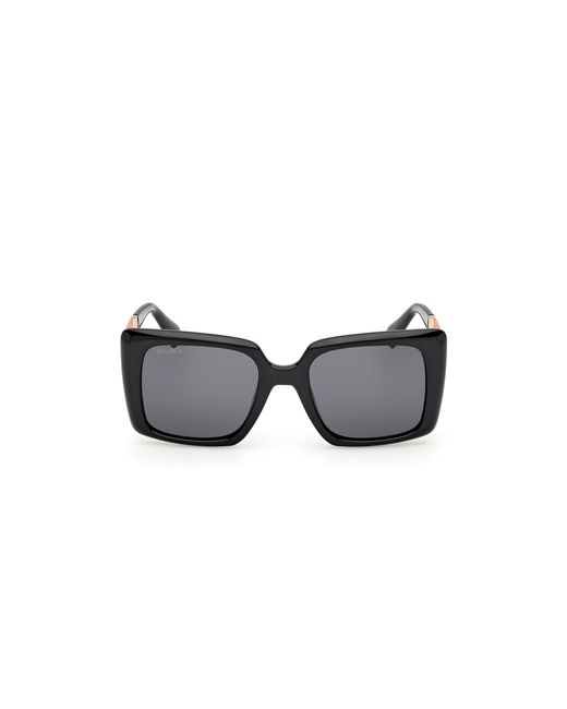 MAX&Co. Black Mo0134 01A Sunglasses Injected Smoke Squared Normal