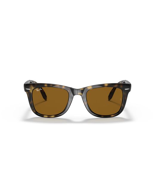 Ray-Ban Multicolor Sunglasses Wayfarer Folding Classic - Military Green Frame Brown Lenses 50-22 for men