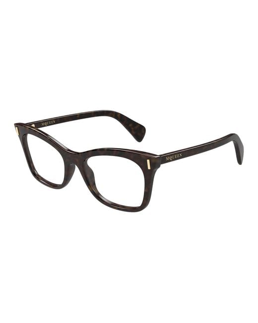 McQueen Black Am0552O 002 Optical Frames Acetate Transparent Cat Eye