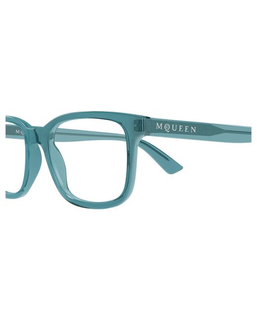 McQueen Black Am0541O 010 Optical Frames Acetate Transparent Squared for men