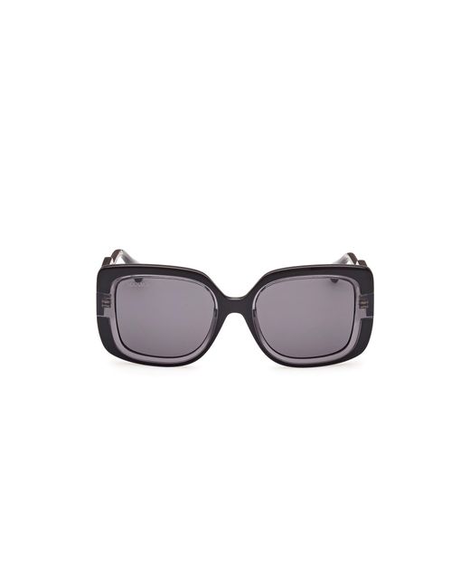 MAX&Co. Black Mo0096 01A Sunglasses Injected Smoke Squared Normal