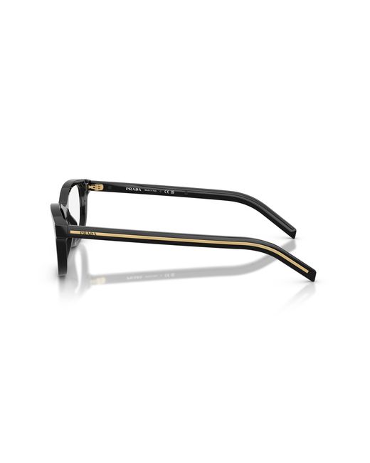 Prada Black Pr D01Vu 17N1O1 Optical Frames Acetate Transparent Round Normal
