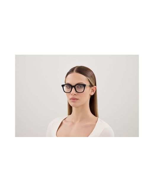 McQueen Black Am0521O 001 Optical Frames Acetate Transparent Squared