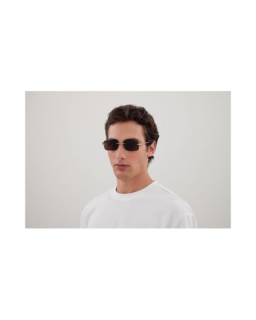 Gucci Black Gg1703S 004 Sunglasses Metal Squared for men