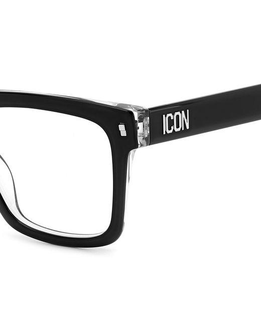 DSquared² Black Icon 0013 7C5 Optical Frames Acetate Squared for men