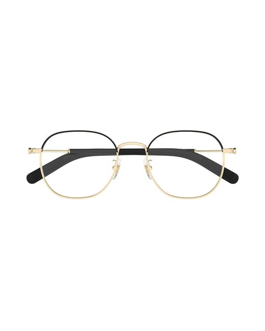 Montblanc Black Mb0425Oa 003 Optical Frames Metal Transparent Squared for men