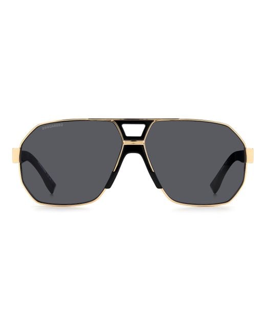 DSquared² Black D2 0028/S Rhl/Ir Sunglasses Metal Geometric for men