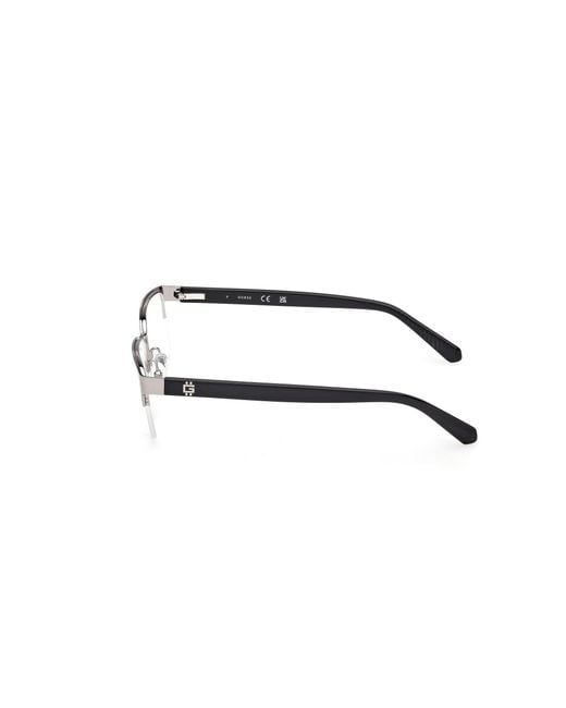 Guess Black Gu50326 011 Optical Frames Metal Squared Normal for men
