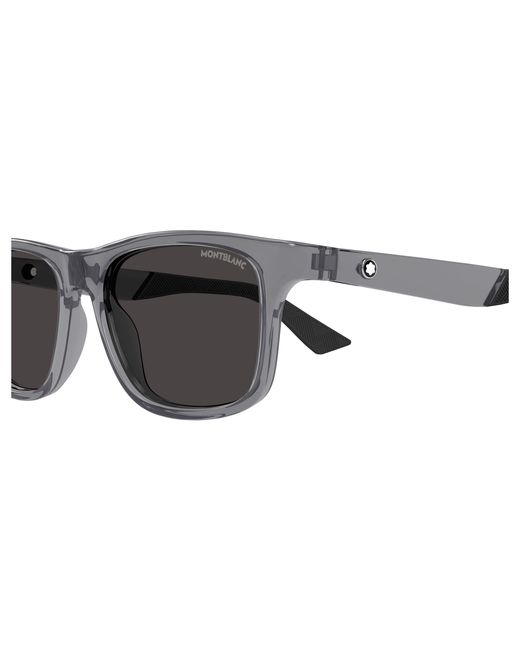 Montblanc Black Mb0432S 003 Sunglasses Injected Squared for men