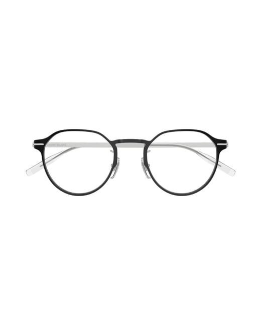 Montblanc Black Mb0469Ol 001 Optical Frames Transparent Round for men