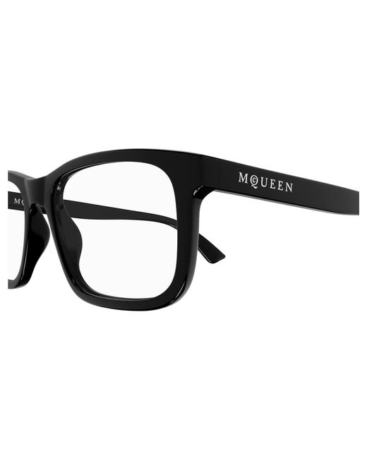 McQueen Black Am0486O 001 Optical Frames Acetate Transparent Squared for men