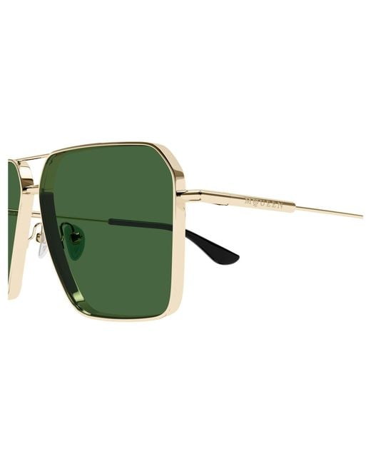 McQueen Green Am0500S 003 Sunglasses Metal Pilot for men
