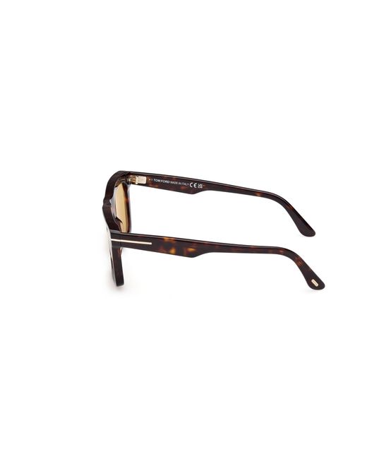 Tom Ford Black Ft1207 Lelio 52E Sunglasses Acetate Giallo Squared Normal for men