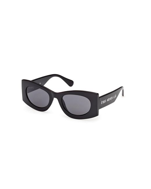 MAX&Co. Black Mo0131 01A Sunglasses Injected Smoke Geometric Normal