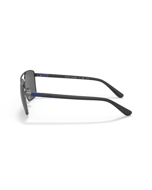Polo Ralph Lauren Black Ph3137 900281 Sunglasses Metal Squared Polarized for men