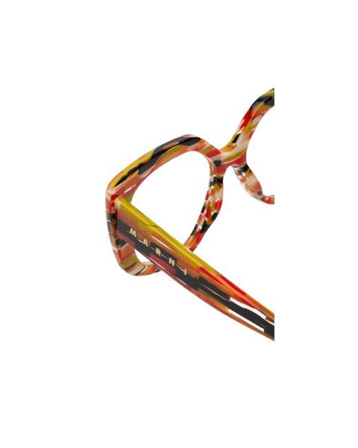 Marni Black 7Vw Zvier Stripes Optical Frames Acetate Geometric