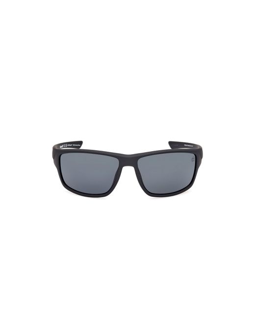 Timberland Black Tb00003 02D Sunglasses Injected Smoke Squared Polarized for men