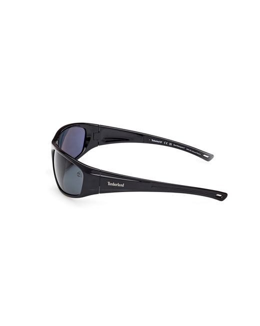 Timberland Black Tb00033 01D Sunglasses Injected Smoke Squared Polarized for men