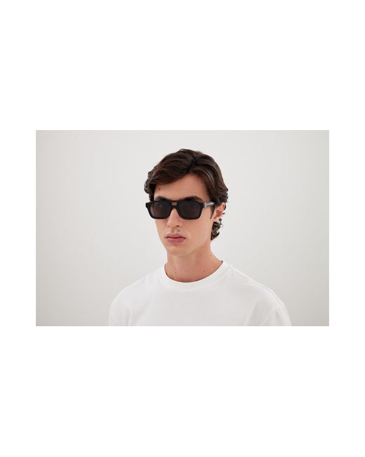 McQueen Black Am0505S 001 Sunglasses Acetate Pilot for men