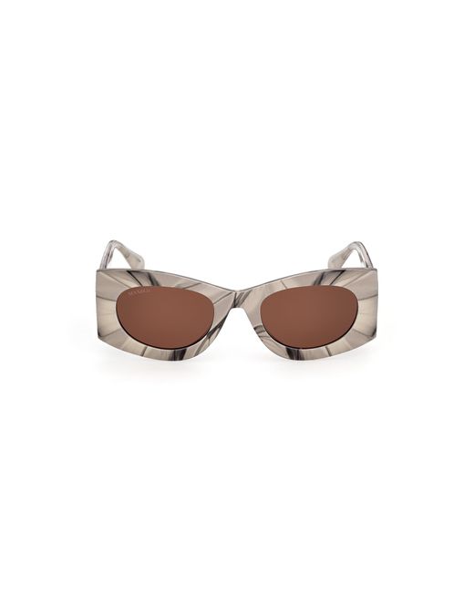 MAX&Co. Black Mo0131 57E Sunglasses Injected Geometric Normal