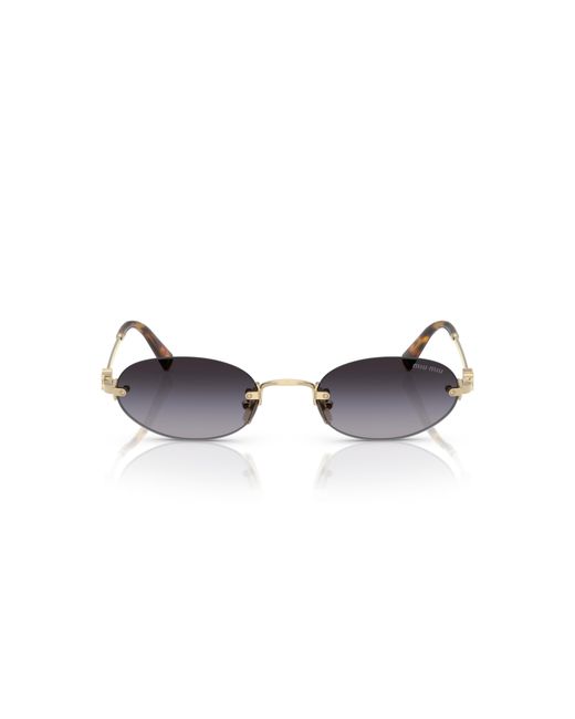 Miu Miu Black Mu A54S Zvn5D1 Sunglasses Metal Round Normal Shaded