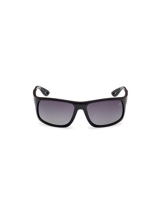 Timberland Black Tb00034 01D Sunglasses Injected Smoke Squared Polarized for men